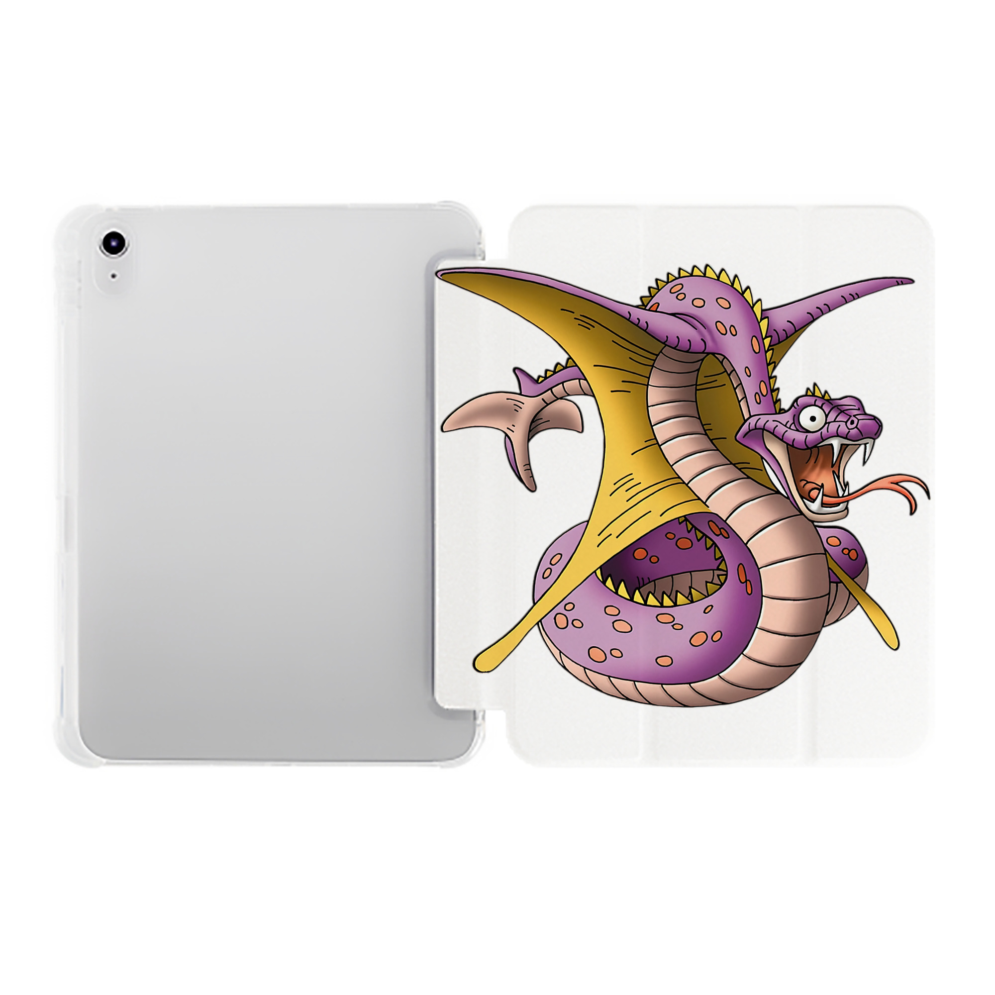 （画像用） ドラゴンクエスト Doragon Kuesuto Dragon Quest IPad ケース ペン収納付き 三つ折りスタンド PUレザー×シリコン 対応機種9.5/10.5/10.9インチ